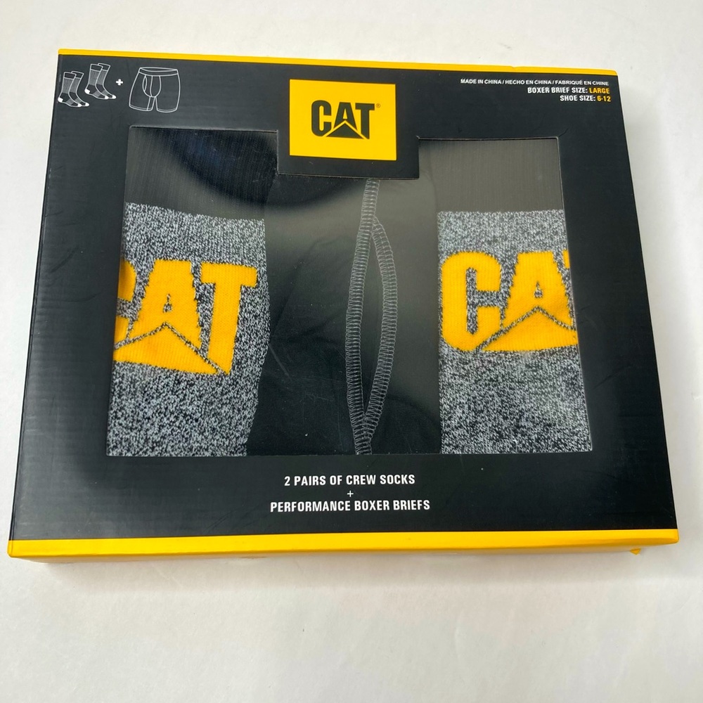 SALE CAT Caterpillar set of 2 crew socks & boxerNWT Buy 1,take 1 socks 50% off)
